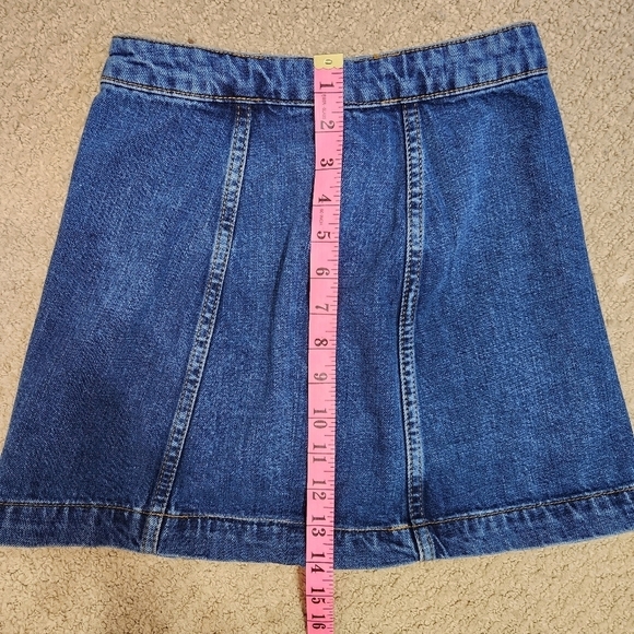 Topshop Button Front Western Denim Mini Skirt Size 2 - Picture 7 of 7